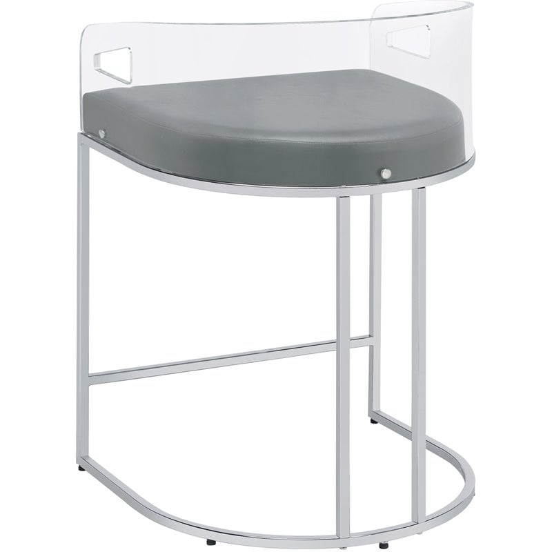 Thermosolis Clear Acrylic Counter Chair Chrome