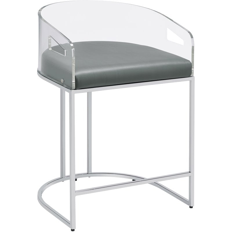 Thermosolis Clear Acrylic Counter Chair Chrome