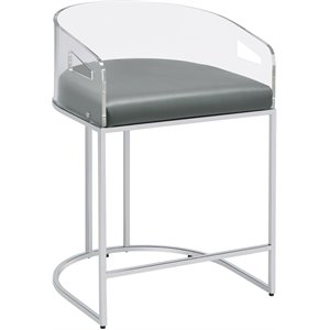Thermosolis Clear Acrylic Counter Chair Chrome