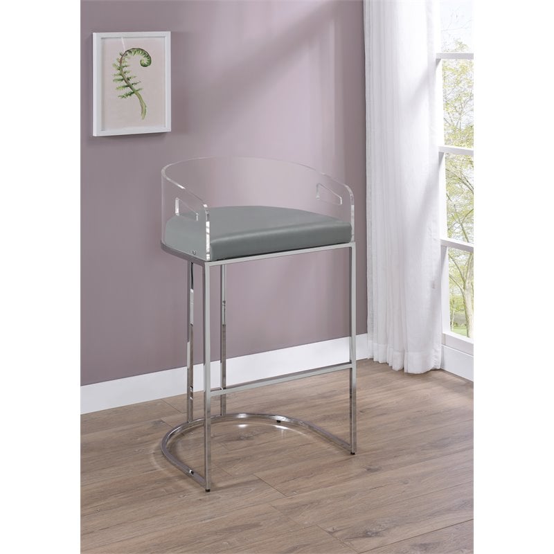 Thermosolis Clear Acrylic Bar Chair Chrome