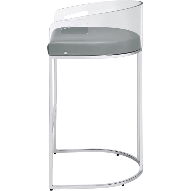 Thermosolis Clear Acrylic Bar Chair Chrome