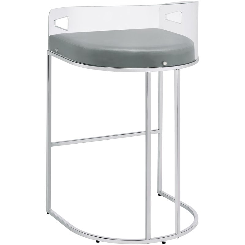 Thermosolis Clear Acrylic Bar Chair Chrome
