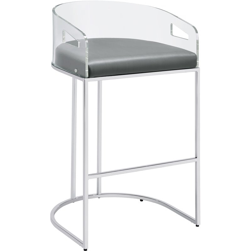 Thermosolis Clear Acrylic Bar Chair Chrome