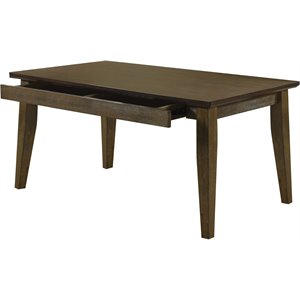 coaster rayleene rectangular storage dining table in medium brown