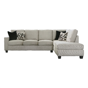Coaster Whitson Cushion Back Chenille Upholstered Sectional in Stone