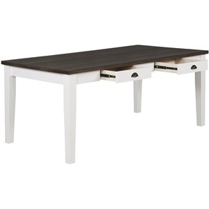 coaster kingman 4 drawer dining table in espresso and white