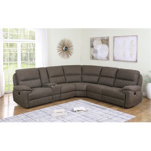 Coaster Variel 6-Piece Faux Leather Modular Motion Sectional in Brown