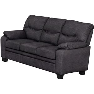 coaster meagan pillow top arms upholstered sofa in charcoal