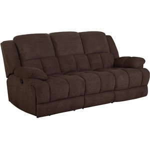 coaster waterbury upholstered motion sofa in brown