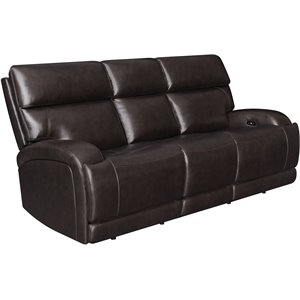 coaster longport upholstered power sofa in dark brown