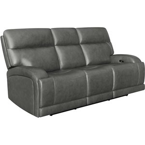 coaster longport upholstered power sofa in charcoal
