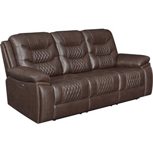 coaster flamenco tufted upholstered power sofa in brown