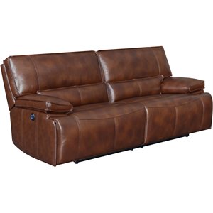 coaster southwick pillow top arm power sofa in saddle brown