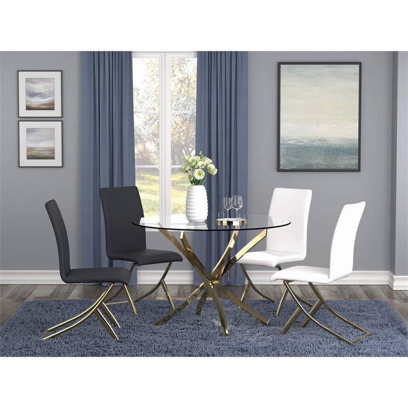 carmelia upholstered dining side chair black (set of 4)