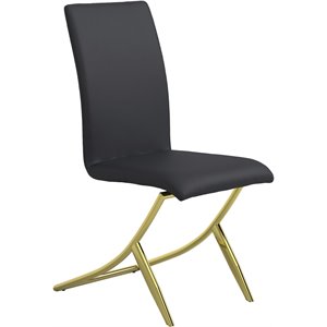 coaster chanel upholstered side chair in black