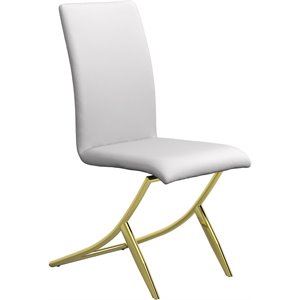 coaster chanel upholstered side chair in white