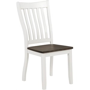 coaster kingman slat back dining chair in espresso and white