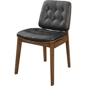 coaster redbridge tufted faux leather dining chairs in black