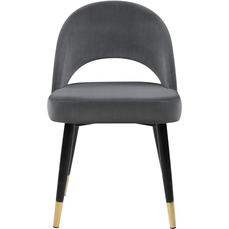 Coaster Lindsey Velvet Upholstered Dining Side Chair in Gray