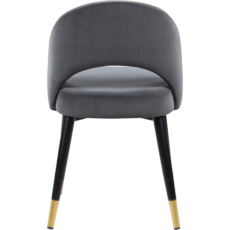 Coaster Lindsey Velvet Upholstered Dining Side Chair in Gray