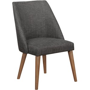 coaster beverly upholstered side chair in dark grey and dark cocoa