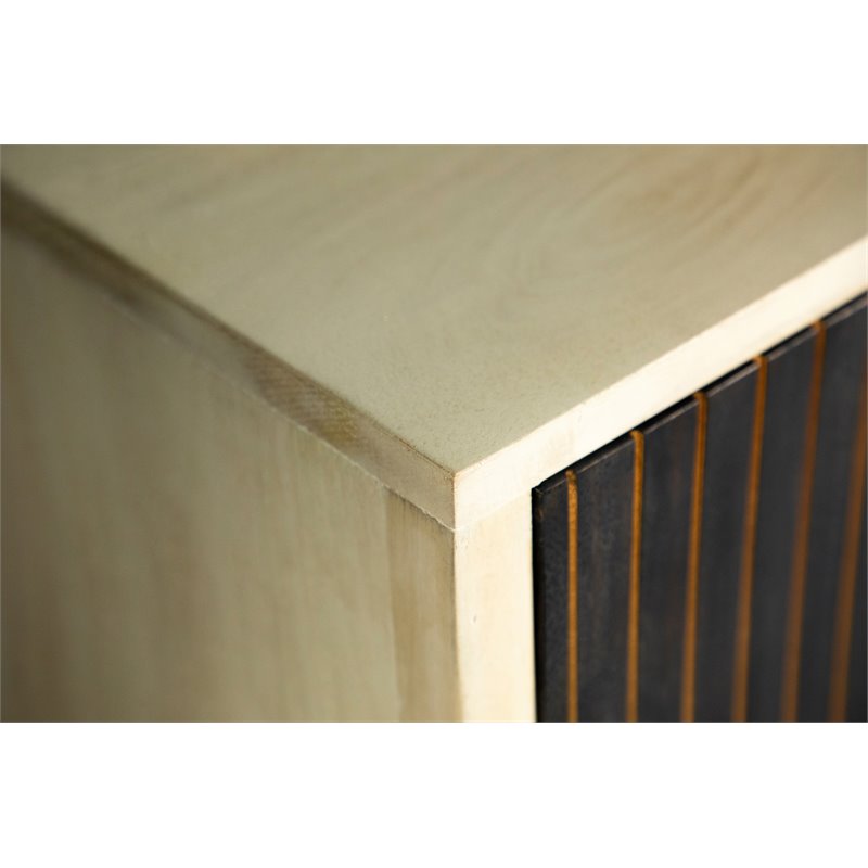 Ixora 2-door Wood Accent Cabinet White Washed and Black