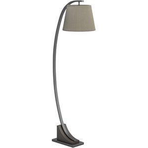 coaster empire shade floor lamp in oatmeal brown and orb