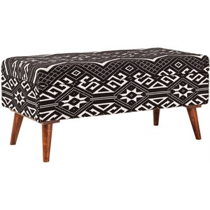 coaster upholstered storage bench in black and white
