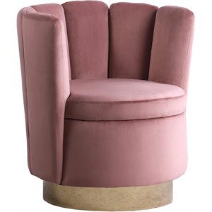 coaster channeled tufted swivel chair in rose and gold