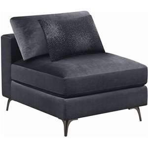 coaster schwartzman removable cushion armless chair in charcoal