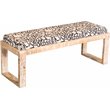 Aiden Fabric Upholstered Accent Bench Distressed White