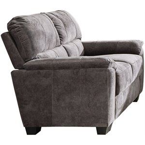 coaster hartsook upholstered pillow top arm loveseat in charcoal grey