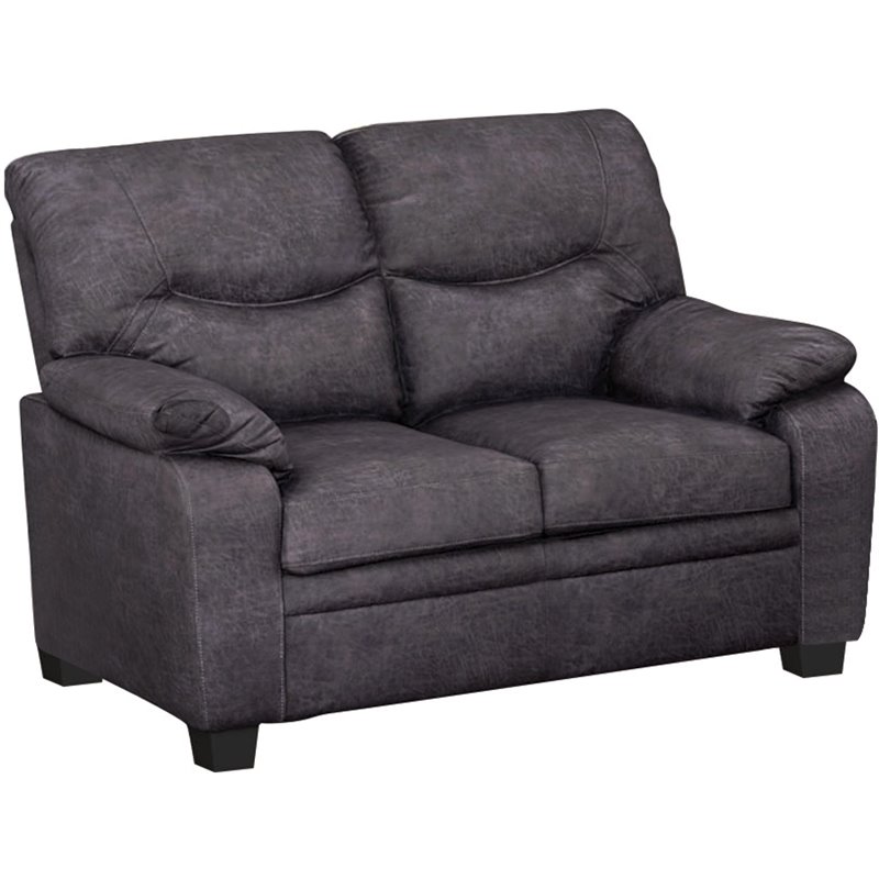 Coaster Meagan Pillow Top Arms Upholstered Loveseat in Charcoal Cymax