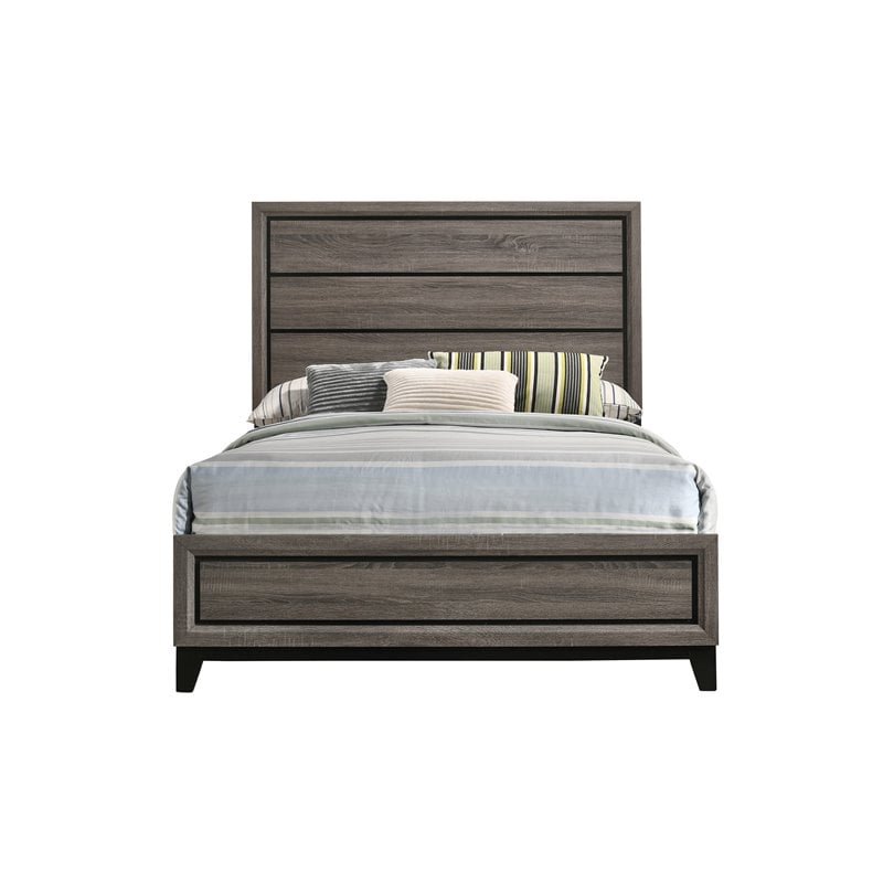 Watson Wood Full Panel Bed Grey Oak