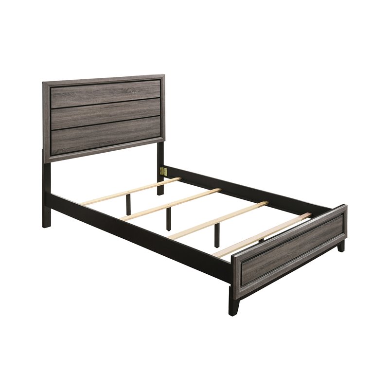Watson Wood Full Panel Bed Grey Oak