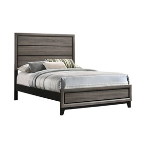 Watson Wood Full Panel Bed Grey Oak