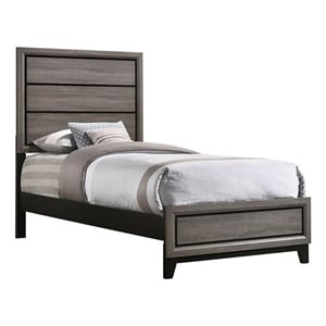 Watson Wood Twin Panel Bed Grey Oak