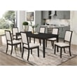 Louise 7-piece Rectangular Extension Leaf Dining Set Black