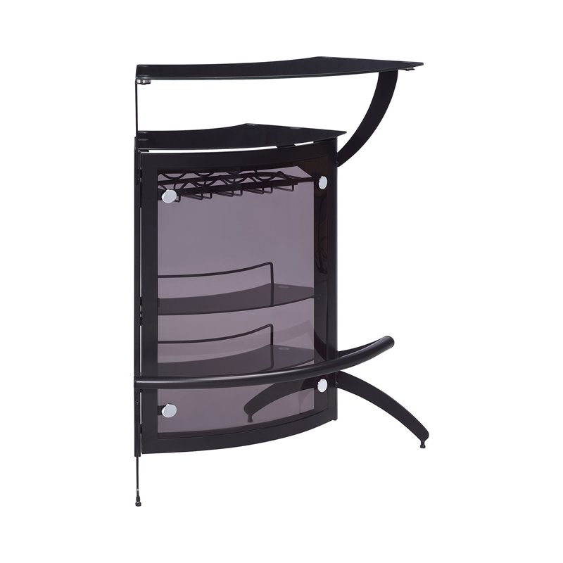 Dallas 3-piece Curved Freestanding Home Bar Cabinet Black