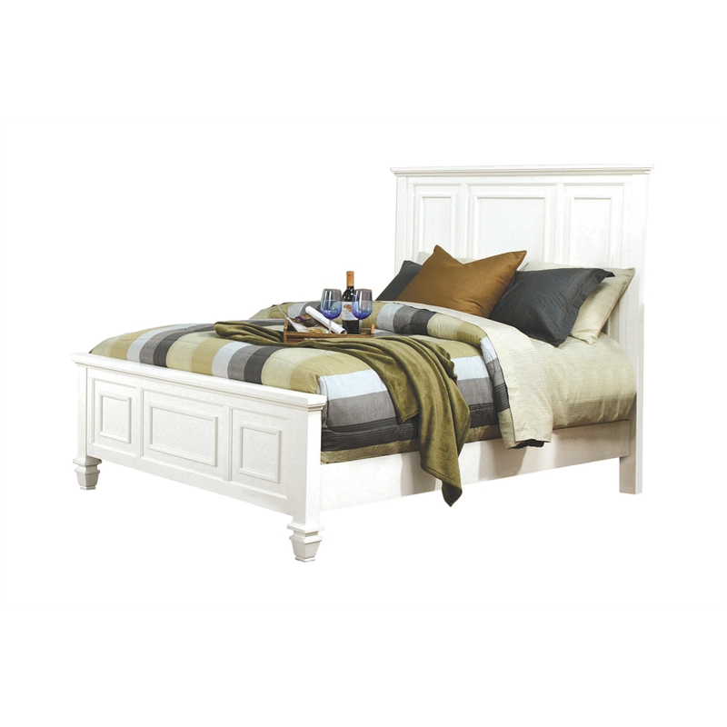 Sandy Beach 4-piece Queen Bedroom Set Cream White