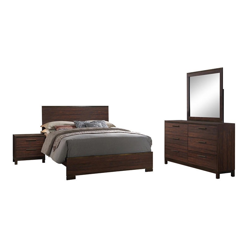 Coaster Edmonton 4piece Eastern King Wood Bedroom Set Rustic Tobacco