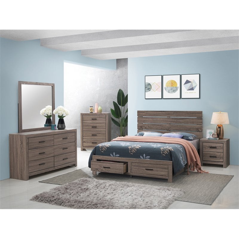 Brantford 4-piece Eastern King Bedroom Set Barrel Oak
