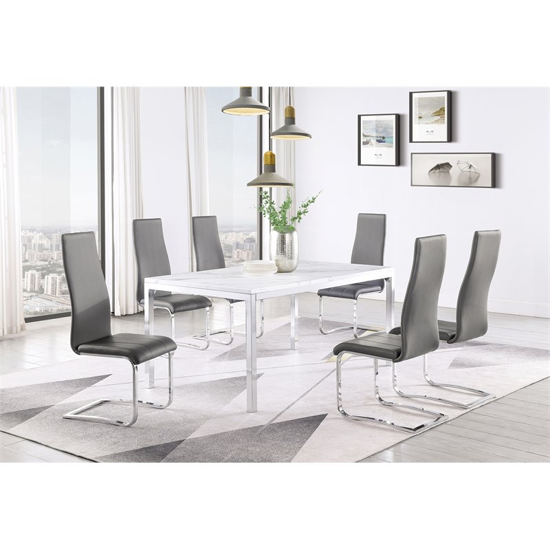 Montclair Upholstered Dining Side Chair Grey (Set of 4)
