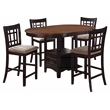 Lavon 5-piece Oval Counter Height Dining Set Light Chestnut
