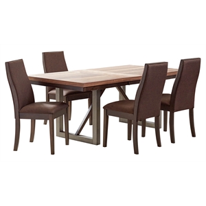 Spring Creek 5-piece Rectangular Dining Table Set Chocolate
