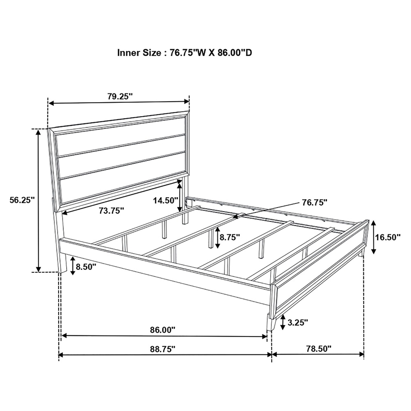 Watson Wood California King Panel Bed Grey Oak