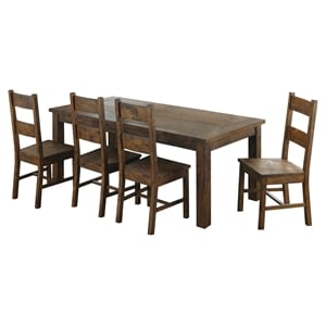 Coleman 5-piece Rectangular Dining Set Rustic Golden Brown