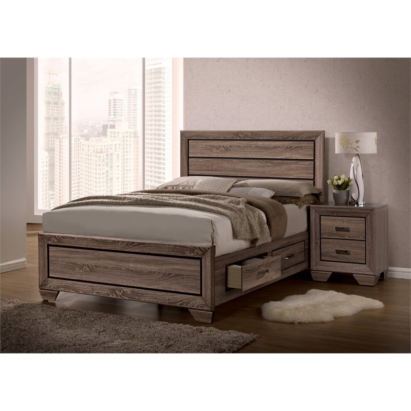 Kauffman 5-piece California King Bedroom Set Washed Taupe
