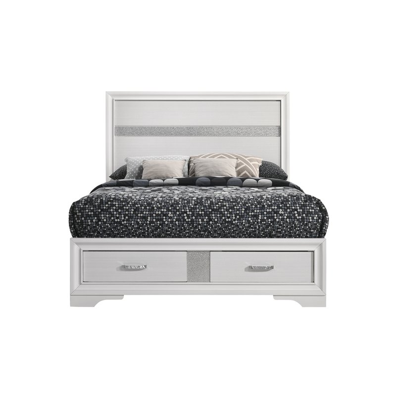 Miranda 51-inch Wood Full Storage Panel Bed White
