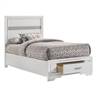 Miranda 51-inch Wood Twin Storage Panel Bed White